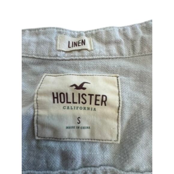 "HOLLISTER" Womens Button Up Linen Blend Top SZ S Cottagecore Praire Farm Core - Picture 4 of 9